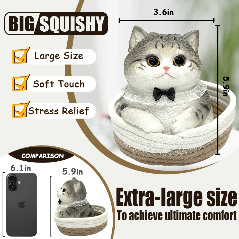 Silicone Squishy Cat – Handmade Kawaii Stress Relief Gift