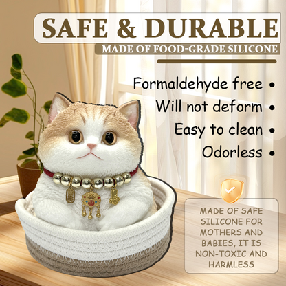 Handmade Silicone Squishy Cat 2.4Ib – Cute Stress Relief Gift