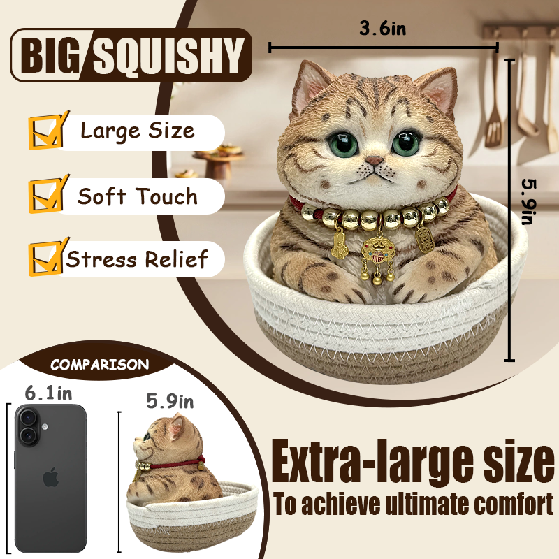 Kawaii Squishy Cat Toy – Handmade Soft Stress Relief