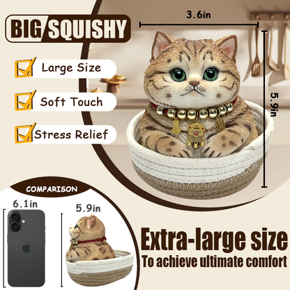 Kawaii Squishy Cat Toy – Handmade Soft Stress Relief