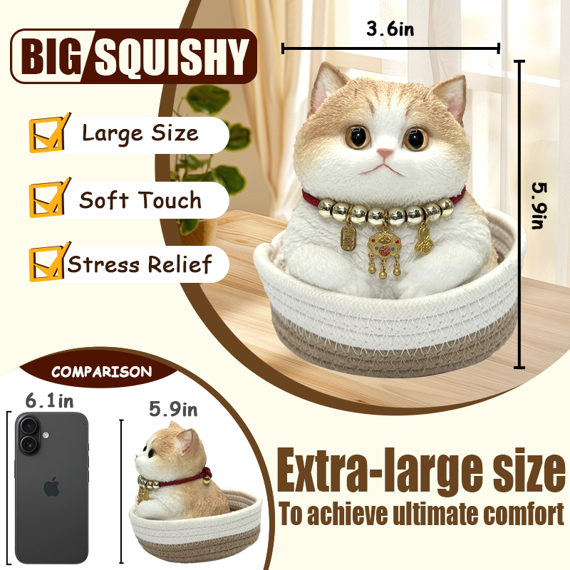 Handmade Silicone Squishy Cat 2.4Ib – Cute Stress Relief Gift