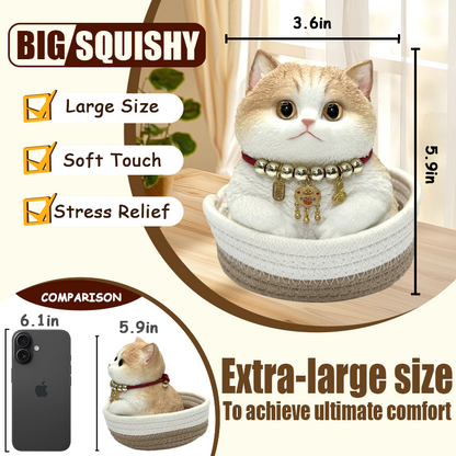 Handmade Silicone Squishy Cat 2.4Ib – Cute Stress Relief Gift